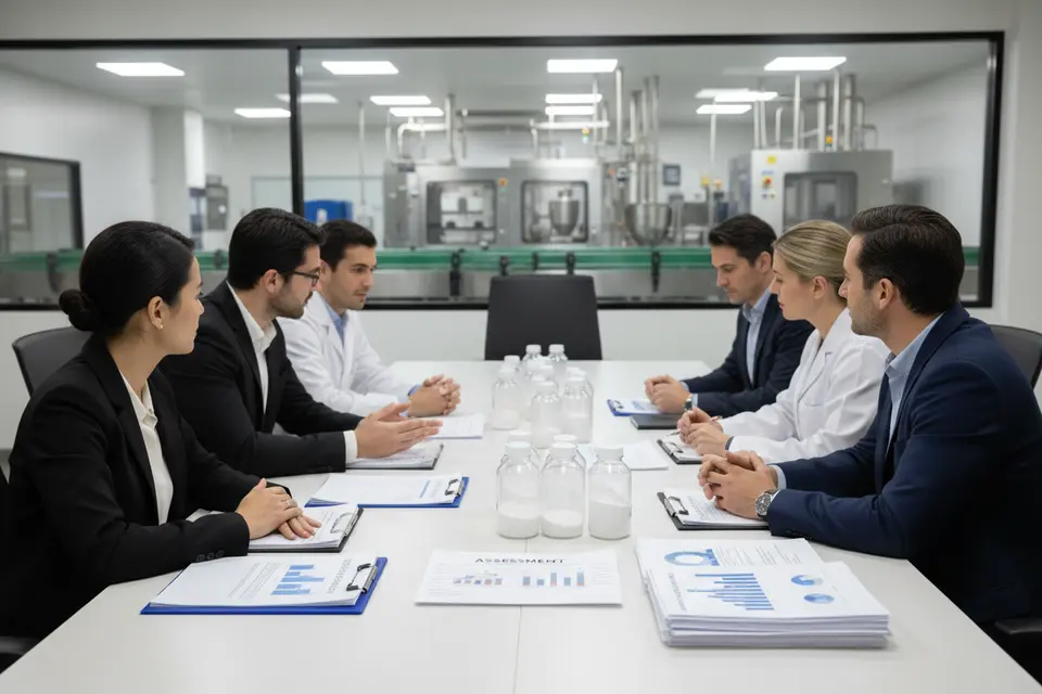 Business team factory conference meeting