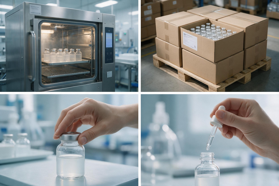 Pharmaceutical vials manufacturing collage